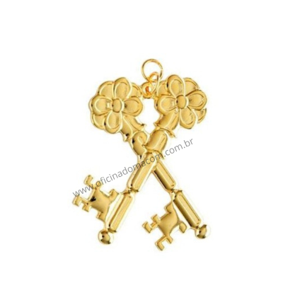 Joia Tesoureiro Duas Chaves Dourado